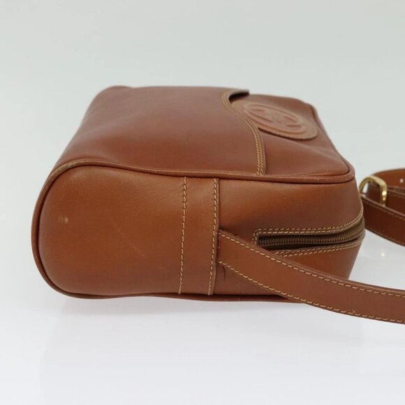GUCCI Shoulder Bag Leather Brown Gold Auth gh539 - Picture 6 of 16